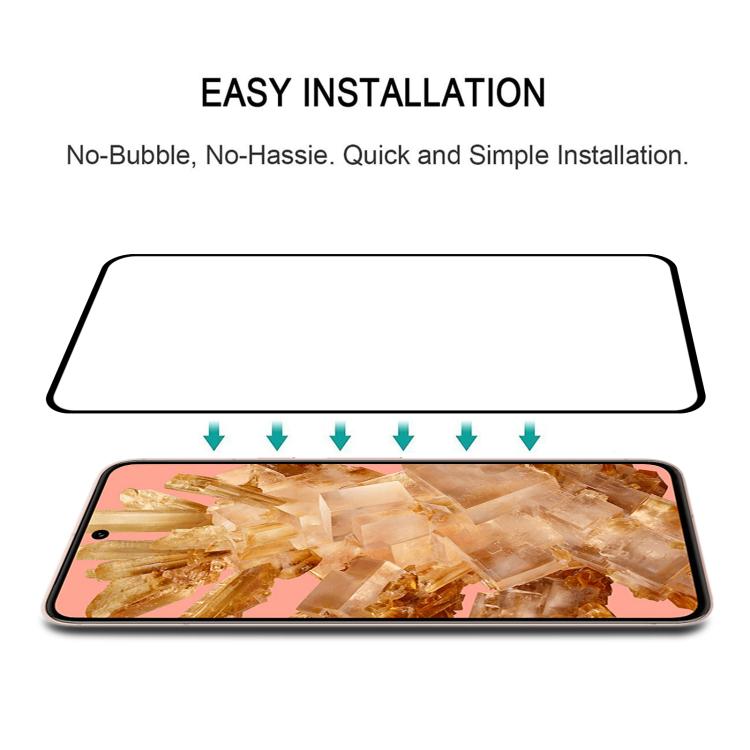 For Google Pixel 8 25pcs Full Glue Screen Tempered Glass Film, Support Fingerprint Unlocking