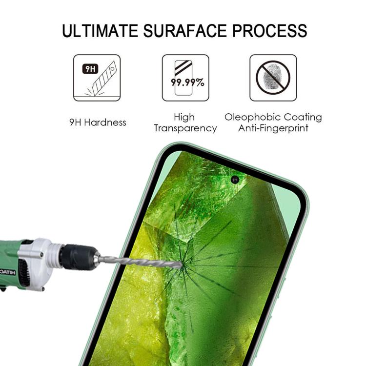 For Google Pixel 8a 25pcs Full Glue Screen Tempered Glass Film, Support Fingerprint Unlocking