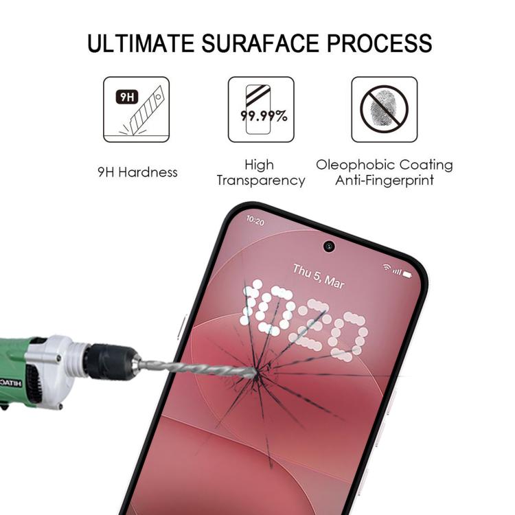 For Nothing Phone 4a Pro Full Glue Screen Tempered Glass Film, Support Fingerprint Unlocking