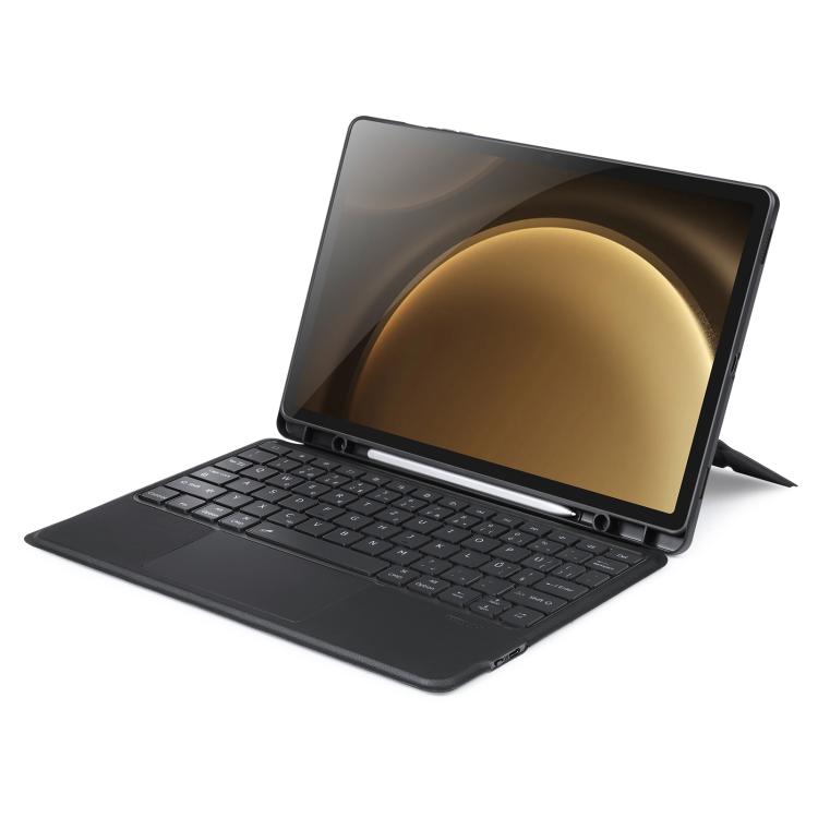 For Galaxy Tab S10+ / S9+ / S9 FE+ DUX DUCIS DK Series Czech Layout Backlit Bluetooth Keyboard Case - Black