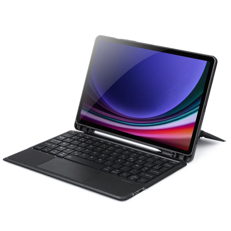 For Galaxy Tab S10 Lite / S10 FE / S9 DUX DUCIS DK Series French Layout Backlit Bluetooth Keyboard Case - Black