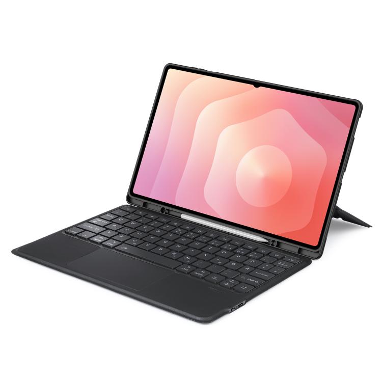 For Galaxy Tab S11 Ultra DUX DUCIS DK Series Germany Layout Backlit Bluetooth Keyboard Case - Black