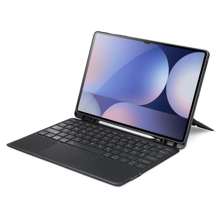 For Galaxy Tab S10 Ultra / S9 Ultra DUX DUCIS DK Series Germany Layout Backlit Bluetooth Keyboard Case - Black
