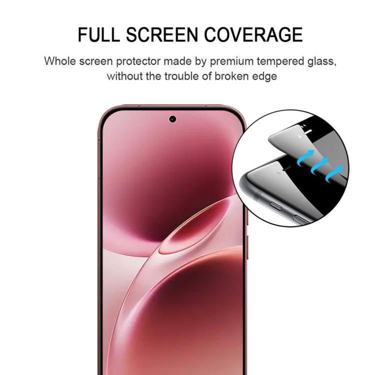 For vivo V70 25pcs Full Glue Screen Tempered Glass Film, Support Fingerprint Unlocking