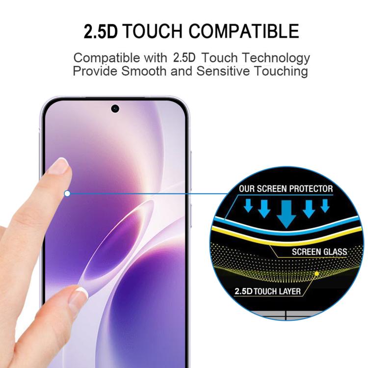 For vivo X300s 25pcs Full Glue Screen Tempered Glass Film, Support Fingerprint Unlocking