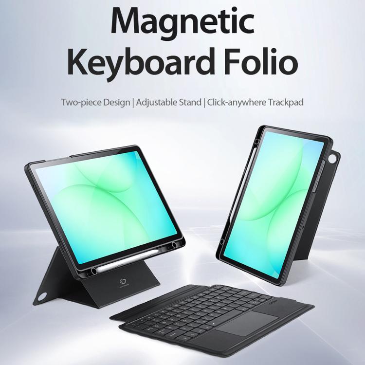 For Galaxy Tab A11+ / Tab A9+ DUX DUCIS DK Series Italian Layout Backlit Bluetooth Keyboard Case - Black