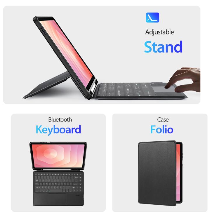 For Galaxy Tab S11 DUX DUCIS DK Series Korean Layout Backlit Bluetooth Keyboard Case - Black