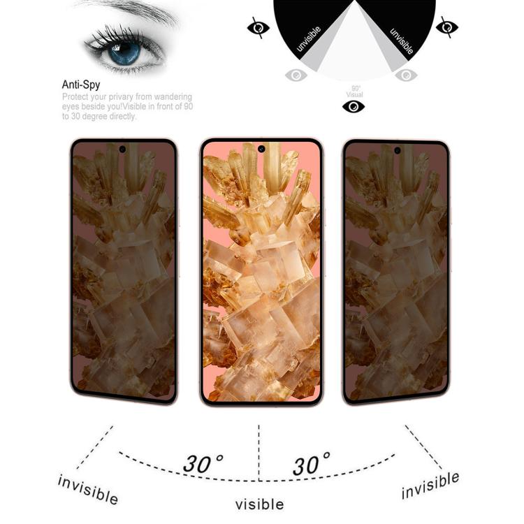 For Google Pixel 8 Full Cover Anti-peeping Tempered Glass Film, Support Fingerprint Unlocking