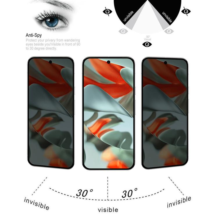For Google Pixel 9 Pro XL 25pcs Full Cover Anti-peeping Tempered Glass Film,  Support Fingerprint Unlocking