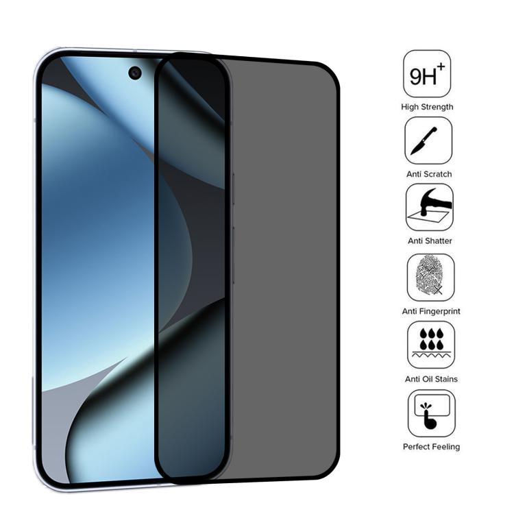 For Google Pixel 10 Pro 25pcs Full Cover Anti-peeping Tempered Glass Film,  Support Fingerprint Unlocking