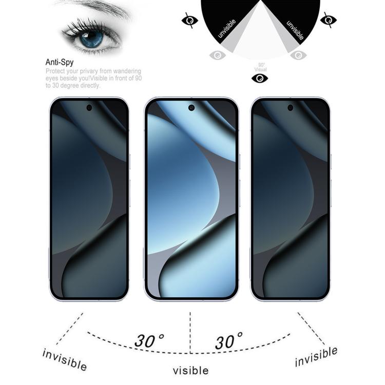 For Google Pixel 10 Pro 25pcs Full Cover Anti-peeping Tempered Glass Film,  Support Fingerprint Unlocking