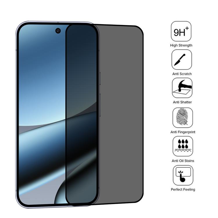 For Google Pixel 10 Pro XL 25pcs Full Cover Anti-peeping Tempered Glass Film,  Support Fingerprint Unlocking