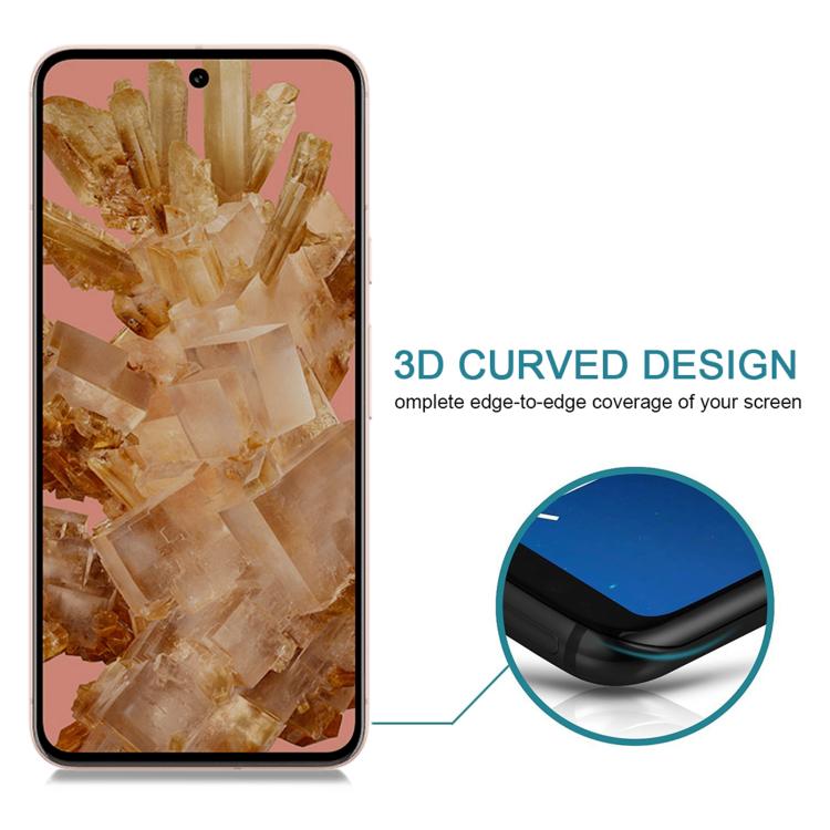 For Google Pixel 8 25pcs Full Cover Anti-peeping Tempered Glass Film,  Support Fingerprint Unlocking
