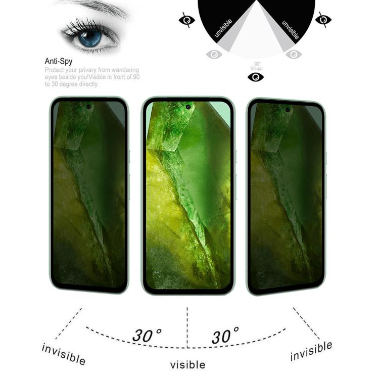 For Google Pixel 8a 25pcs Full Cover Anti-peeping Tempered Glass Film,  Support Fingerprint Unlocking