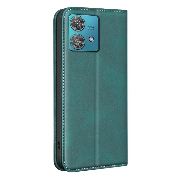 For Motorola Edge 40 Neo BINFEN COLOR Calfskin Texture Magnetic RFID Vegan Leather Phone Case