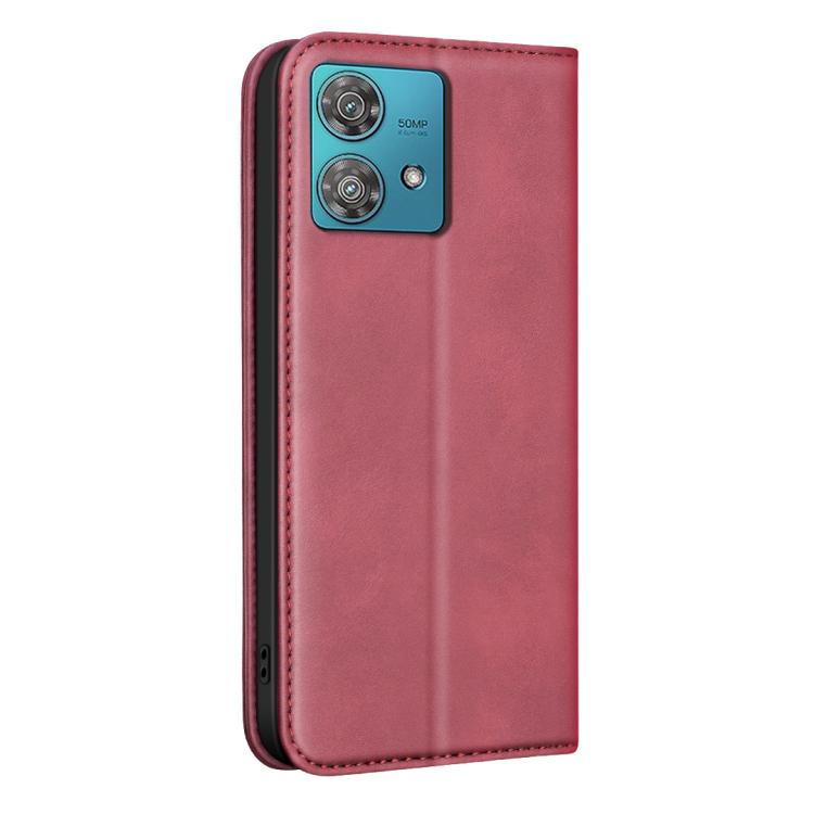 For Motorola Edge 40 Neo BINFEN COLOR Calfskin Texture Magnetic RFID Vegan Leather Phone Case