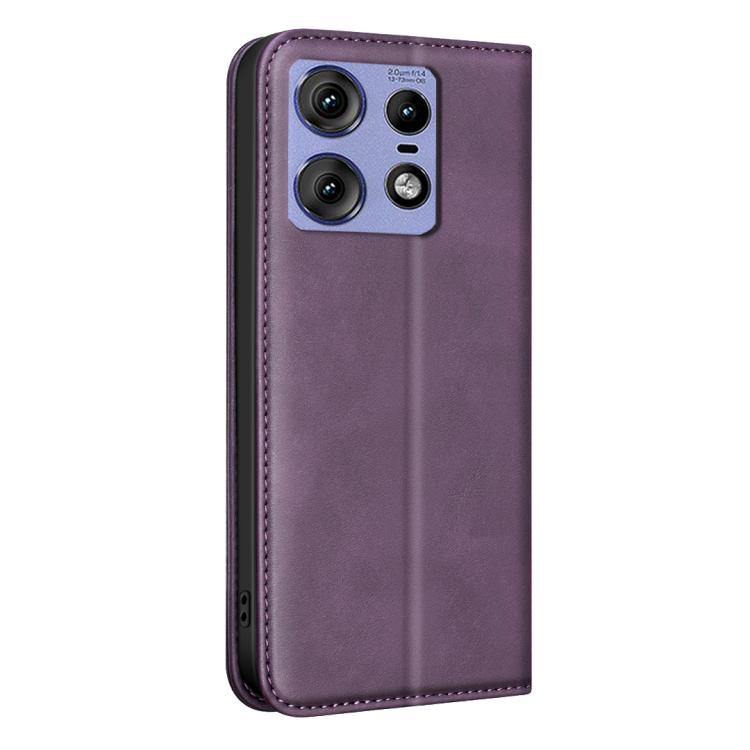 For Motorola Edge 50 Pro 5G BINFEN COLOR Calfskin Texture Magnetic RFID Vegan Leather Phone Case