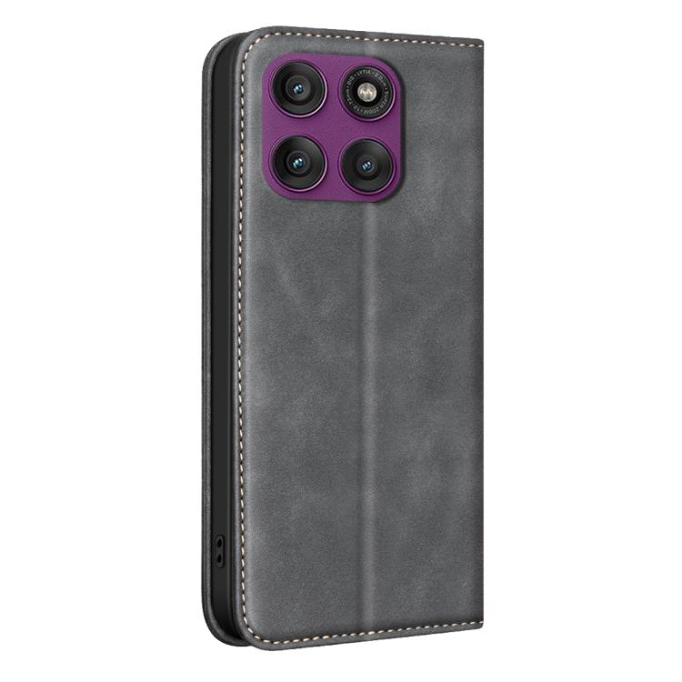 For Motorola Edge 60 Pro BINFEN COLOR Calfskin Texture Magnetic RFID Vegan Leather Phone Case