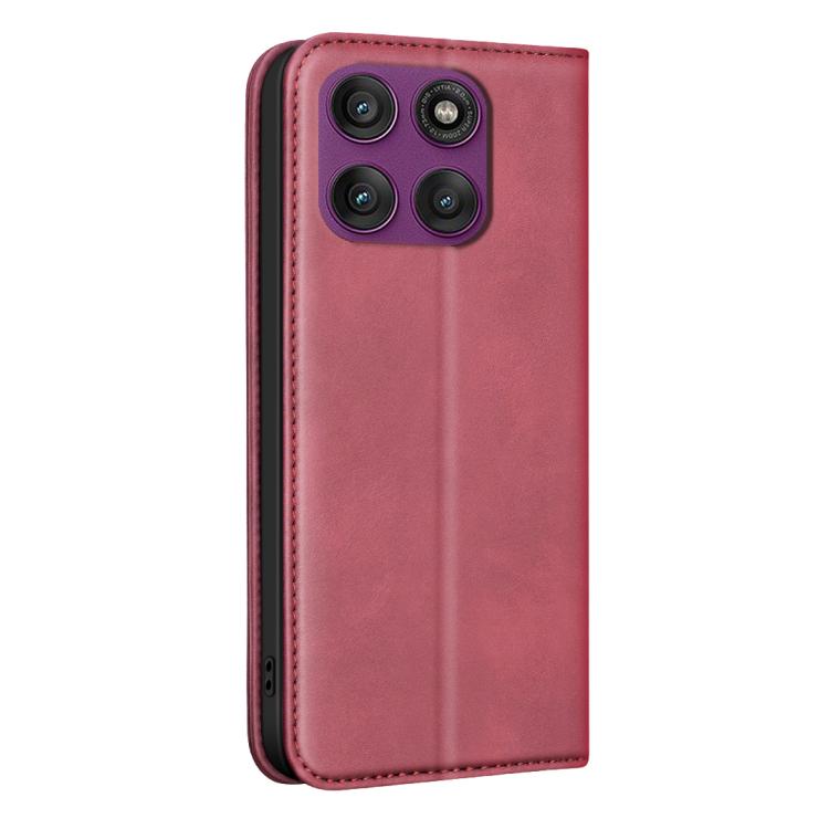 For Motorola Edge 60 Pro BINFEN COLOR Calfskin Texture Magnetic RFID Vegan Leather Phone Case
