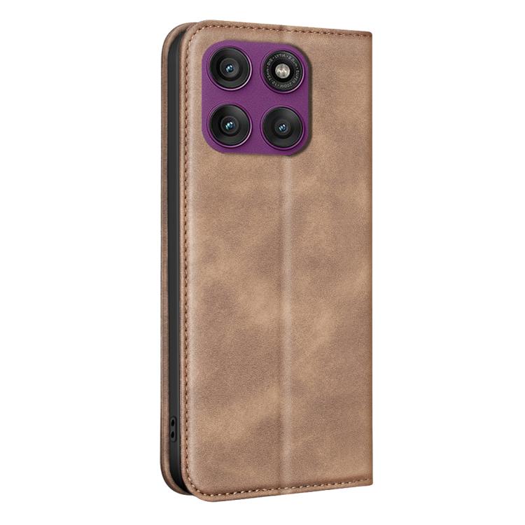 For Motorola Edge 60 Pro BINFEN COLOR Calfskin Texture Magnetic RFID Vegan Leather Phone Case