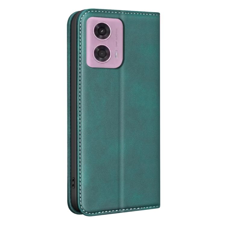 For Motorola Moto G04 / G24 / E14 BINFEN COLOR Calfskin Texture Magnetic RFID Vegan Leather Phone Case