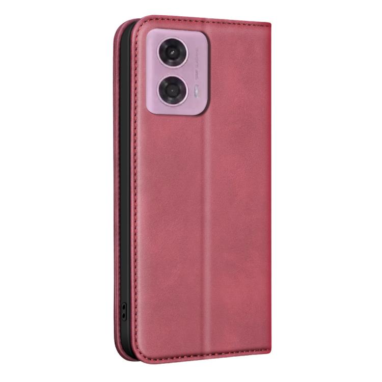 For Motorola Moto G04 / G24 / E14 BINFEN COLOR Calfskin Texture Magnetic RFID Vegan Leather Phone Case