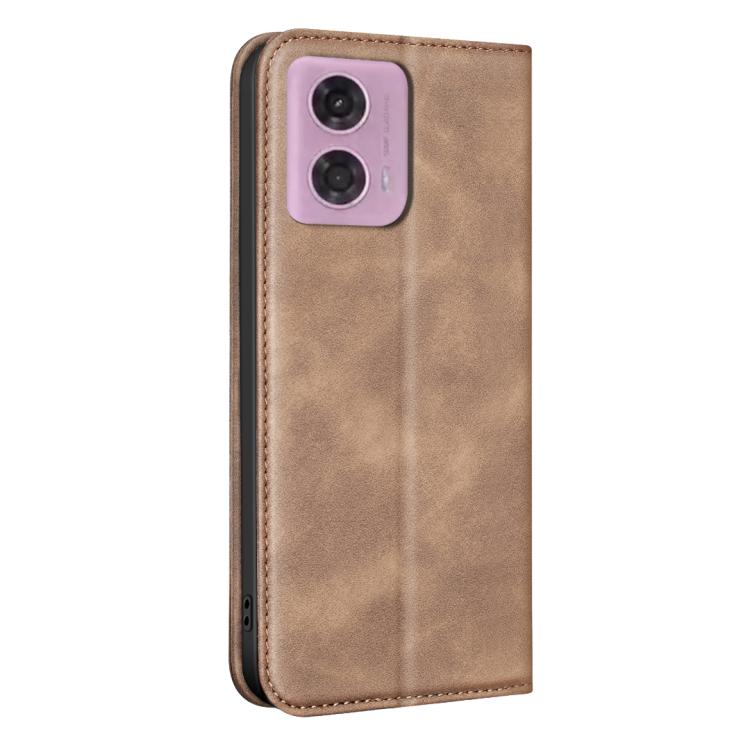 For Motorola Moto G04 / G24 / E14 BINFEN COLOR Calfskin Texture Magnetic RFID Vegan Leather Phone Case