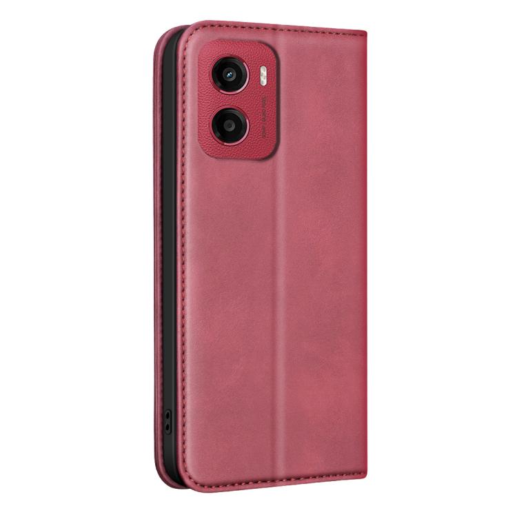 For Motorola Moto G05 / E15 BINFEN COLOR Calfskin Texture Magnetic RFID Vegan Leather Phone Case