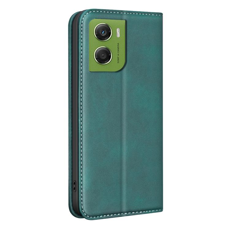 For Motorola Moto G06 4G BINFEN COLOR Calfskin Texture Magnetic RFID Vegan Leather Phone Case