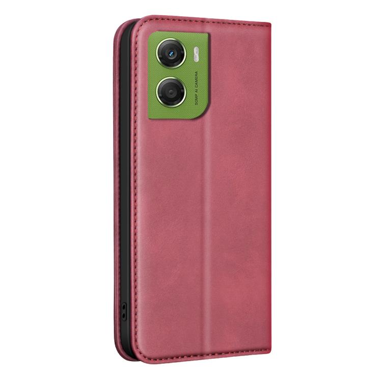 For Motorola Moto G06 4G BINFEN COLOR Calfskin Texture Magnetic RFID Vegan Leather Phone Case