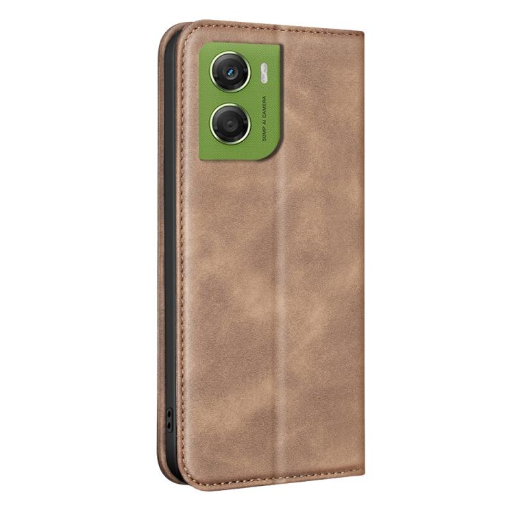 For Motorola Moto G06 4G BINFEN COLOR Calfskin Texture Magnetic RFID Vegan Leather Phone Case