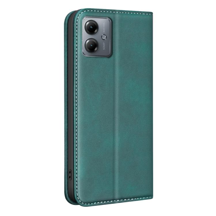 For Motorola Moto G14 4G / G54 5G EU BINFEN COLOR Calfskin Texture Magnetic RFID Vegan Leather Phone Case