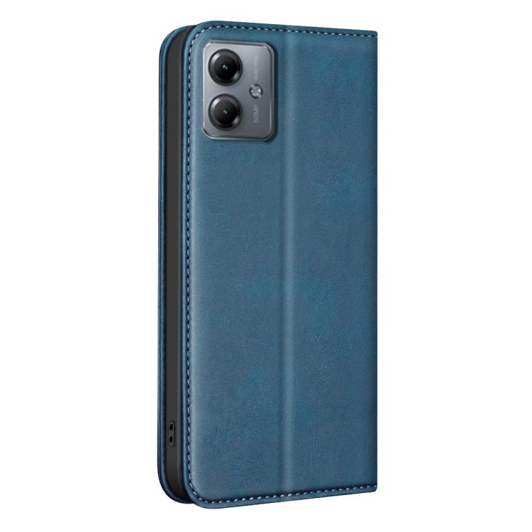 For Motorola Moto G14 4G / G54 5G EU BINFEN COLOR Calfskin Texture Magnetic RFID Vegan Leather Phone Case