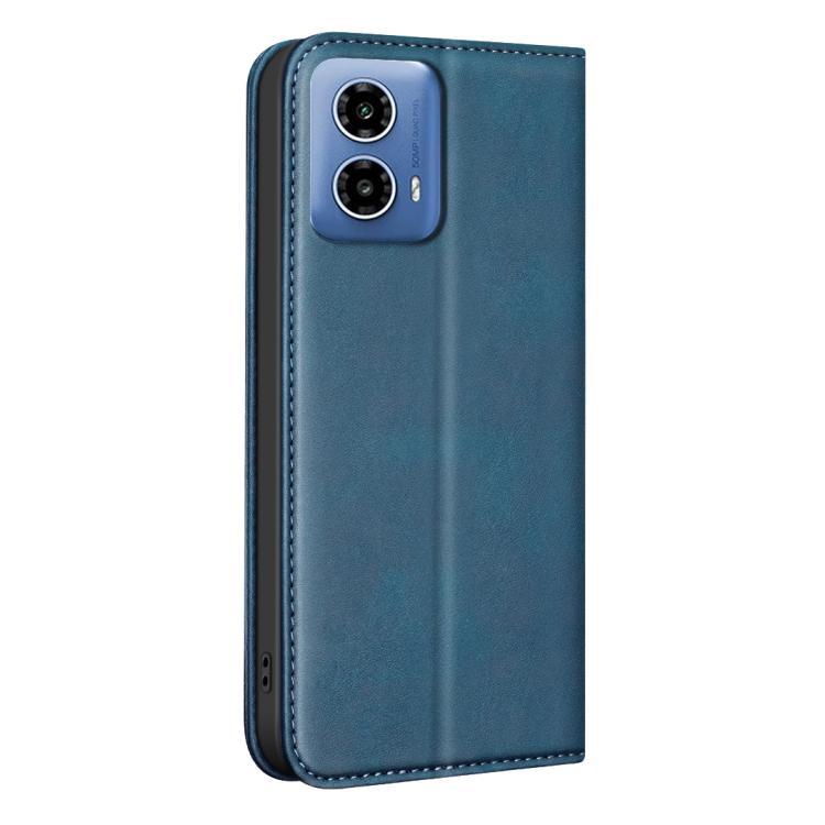 For Motorola Moto G34 5G BINFEN COLOR Calfskin Texture Magnetic RFID Vegan Leather Phone Case