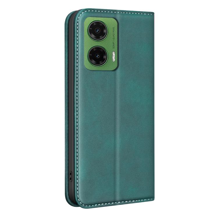 For Motorola Moto G35 5G BINFEN COLOR Calfskin Texture Magnetic RFID Vegan Leather Phone Case