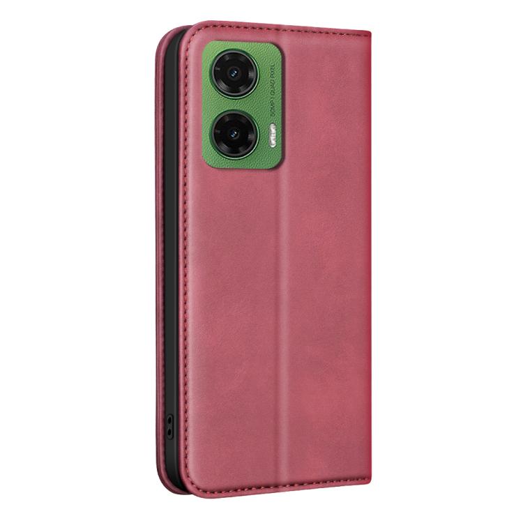 For Motorola Moto G35 5G BINFEN COLOR Calfskin Texture Magnetic RFID Vegan Leather Phone Case