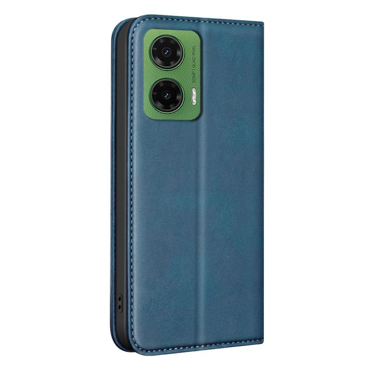 For Motorola Moto G35 5G BINFEN COLOR Calfskin Texture Magnetic RFID Vegan Leather Phone Case