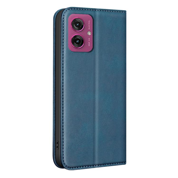 For Motorola Moto G55 5G BINFEN COLOR Calfskin Texture Magnetic RFID Vegan Leather Phone Case
