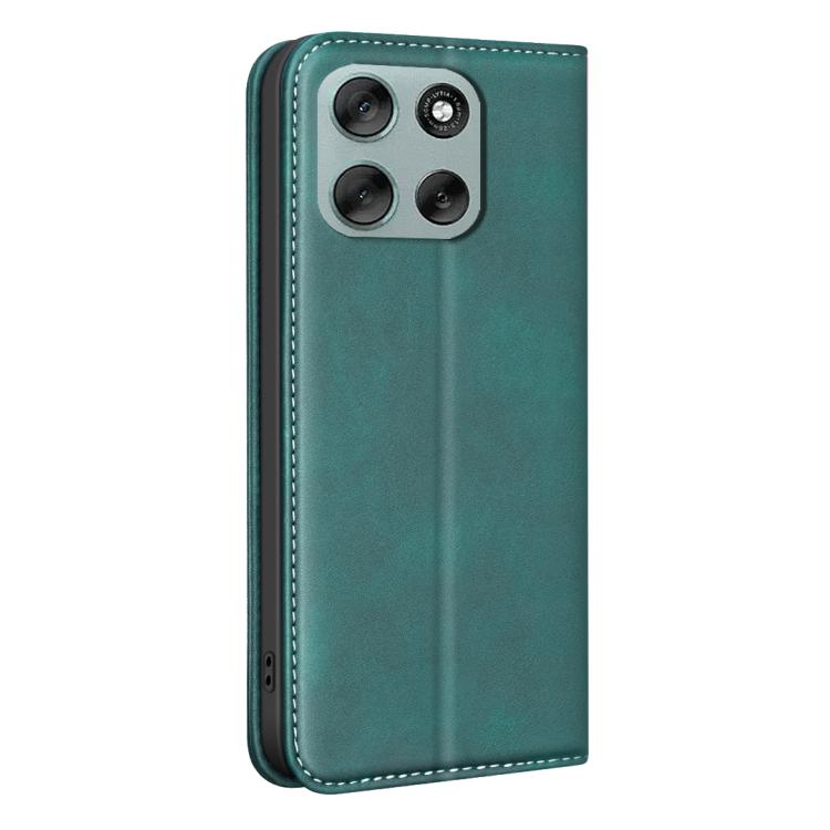 For Motorola Moto G56 5G BINFEN COLOR Calfskin Texture Magnetic RFID Vegan Leather Phone Case
