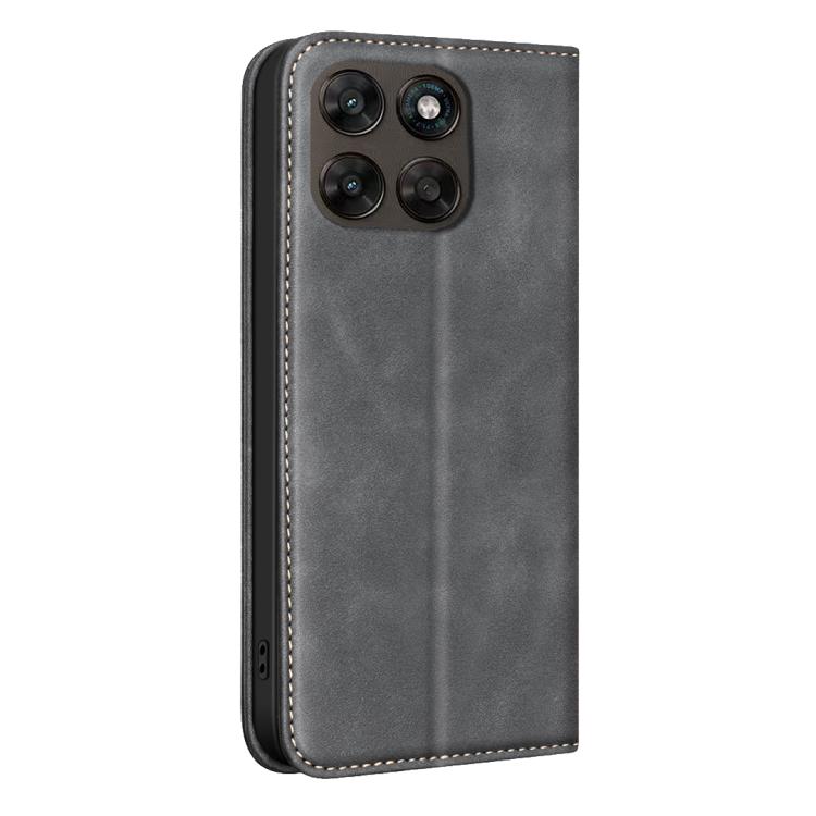 For Motorola Moto G67 5G / G77 5G BINFEN COLOR Calfskin Texture Magnetic RFID Vegan Leather Phone Case