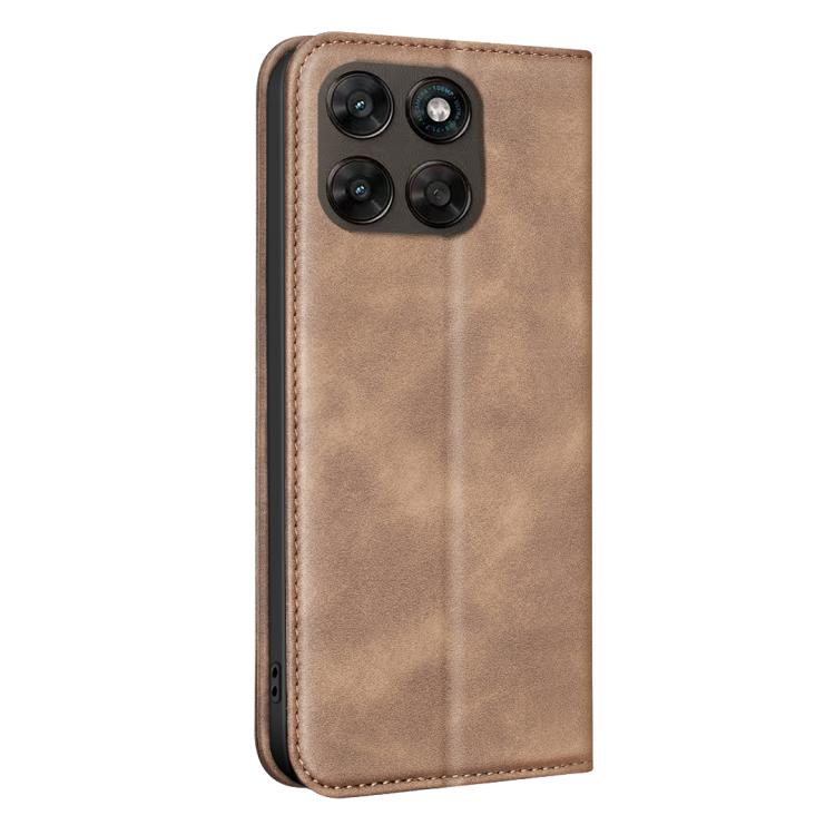 For Motorola Moto G67 5G / G77 5G BINFEN COLOR Calfskin Texture Magnetic RFID Vegan Leather Phone Case