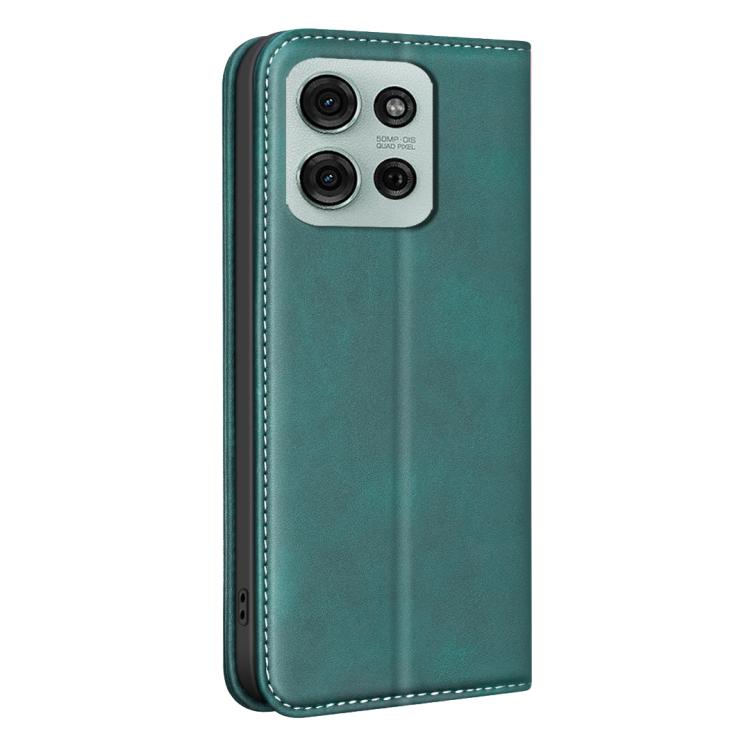For Motorola Moto G75 5G BINFEN COLOR Calfskin Texture Magnetic RFID Vegan Leather Phone Case