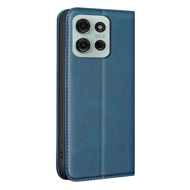 For Motorola Moto G75 5G BINFEN COLOR Calfskin Texture Magnetic RFID Vegan Leather Phone Case