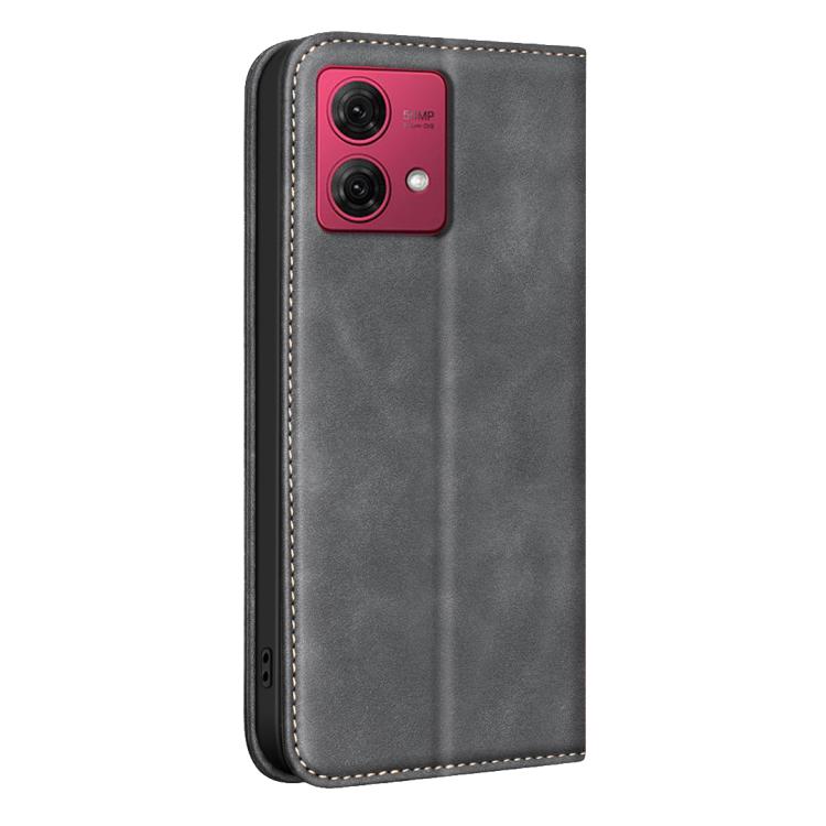For Motorola Moto G84 5G BINFEN COLOR Calfskin Texture Magnetic RFID Vegan Leather Phone Case