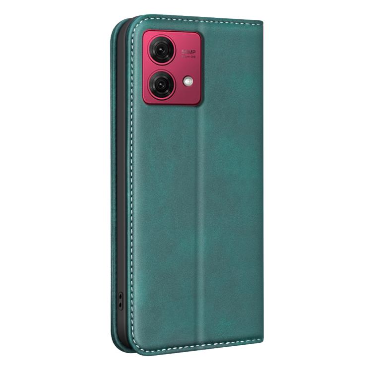 For Motorola Moto G84 5G BINFEN COLOR Calfskin Texture Magnetic RFID Vegan Leather Phone Case