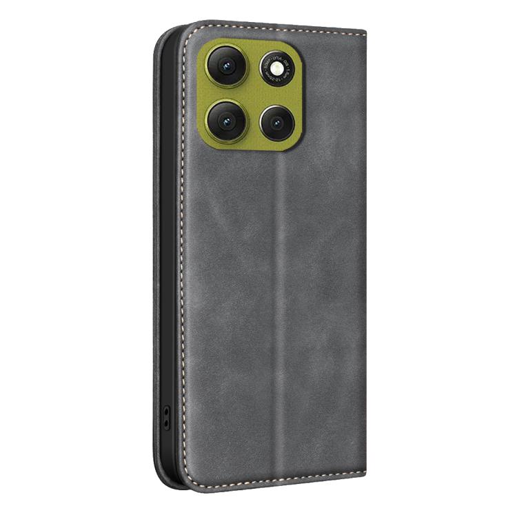For Motorola Moto G86 5G BINFEN COLOR Calfskin Texture Magnetic RFID Vegan Leather Phone Case