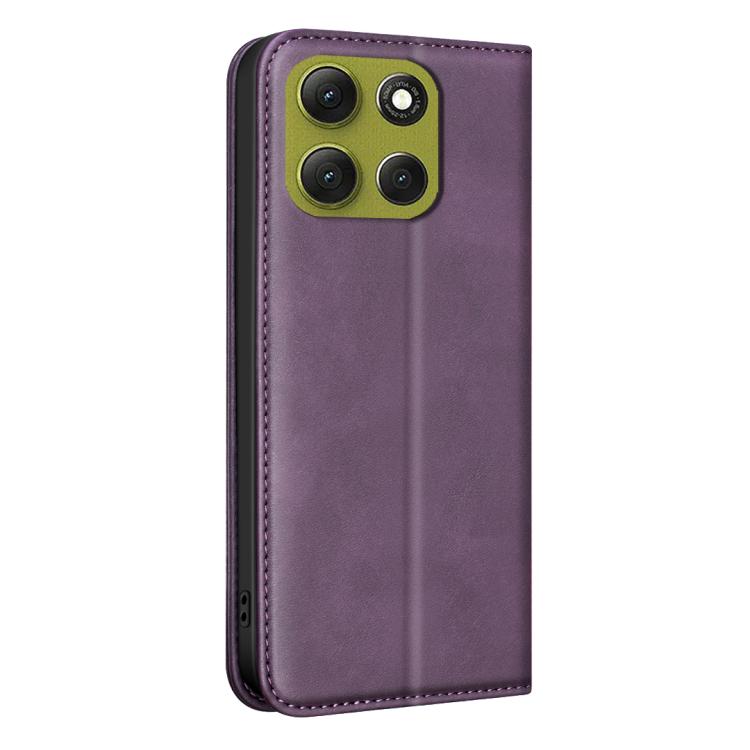 For Motorola Moto G86 5G BINFEN COLOR Calfskin Texture Magnetic RFID Vegan Leather Phone Case