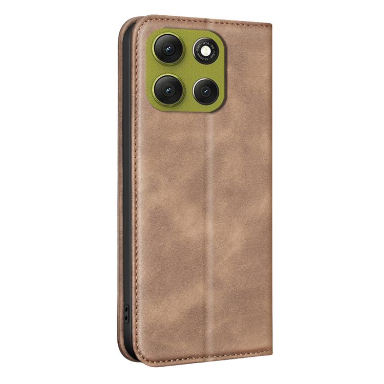 For Motorola Moto G86 5G BINFEN COLOR Calfskin Texture Magnetic RFID Vegan Leather Phone Case