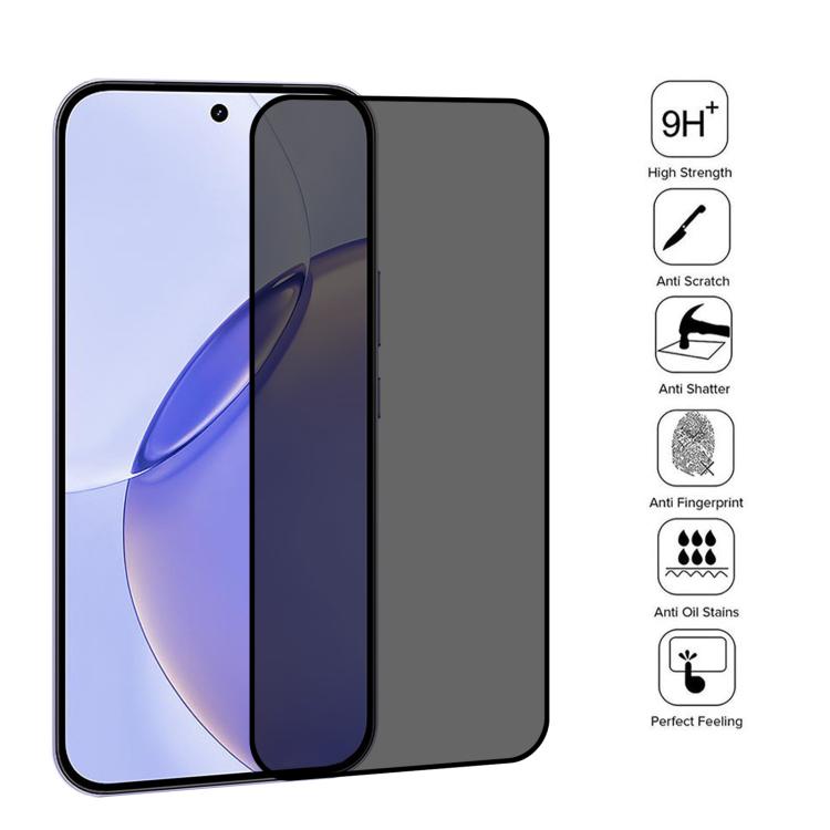 For Realme 16 Pro 5G High Transparency Full Cover Anti-spy Tempered Glass Film, Support Fingerprint Unlocking