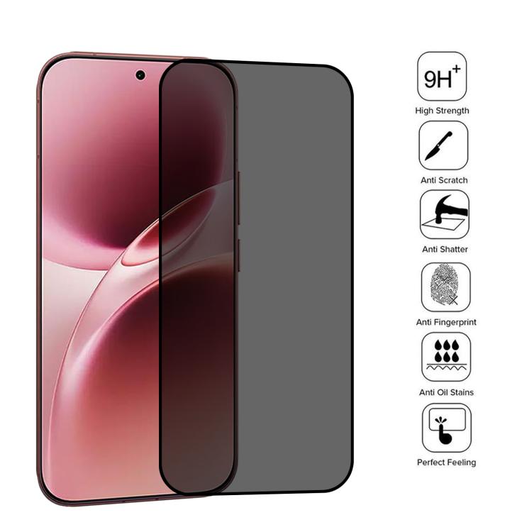 For vivo V70 High Transparency Full Cover Anti-spy Tempered Glass Film, Support Fingerprint Unlocking